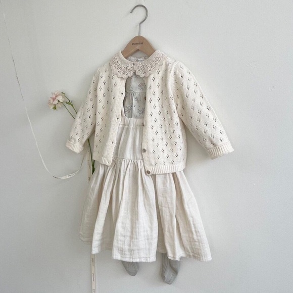 NWT Monbebe Gauzy Cotton Boho Neutral Can Can Wear 2 Ways Skirt Dress in Gray S - Picture 6 of 16